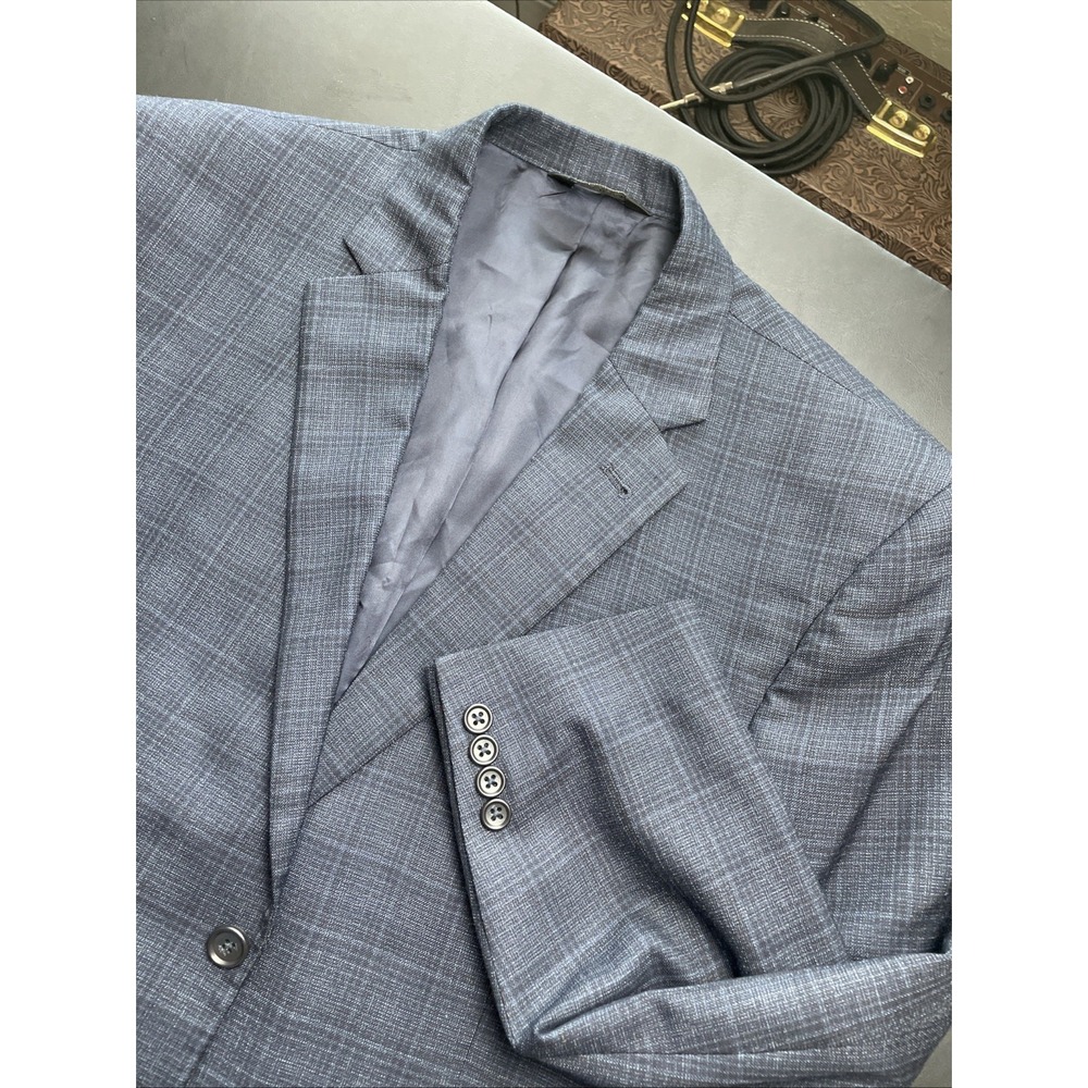 Jos. A. Bank SIGNATURE 44S Silk Wool Blend Blue Plaid Blazer PERFECT